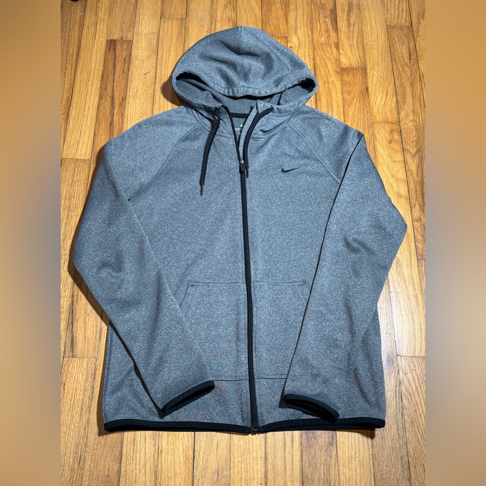Nike Gray Zip Up Thera-fit Size Small Chest 19 In Unisex